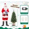 Costway 4 FT Pre-Lit Potted Christmas Tree Pine Needles 3 Dynamic Modes Remote Control